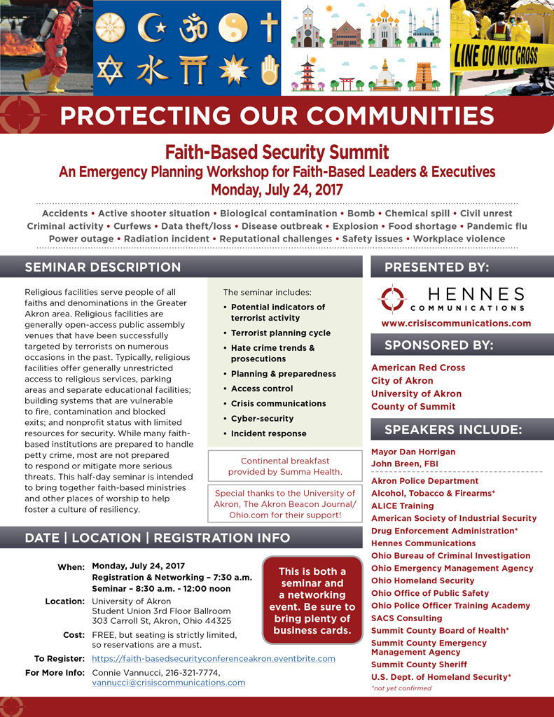 Protecting Our Communities event flyer